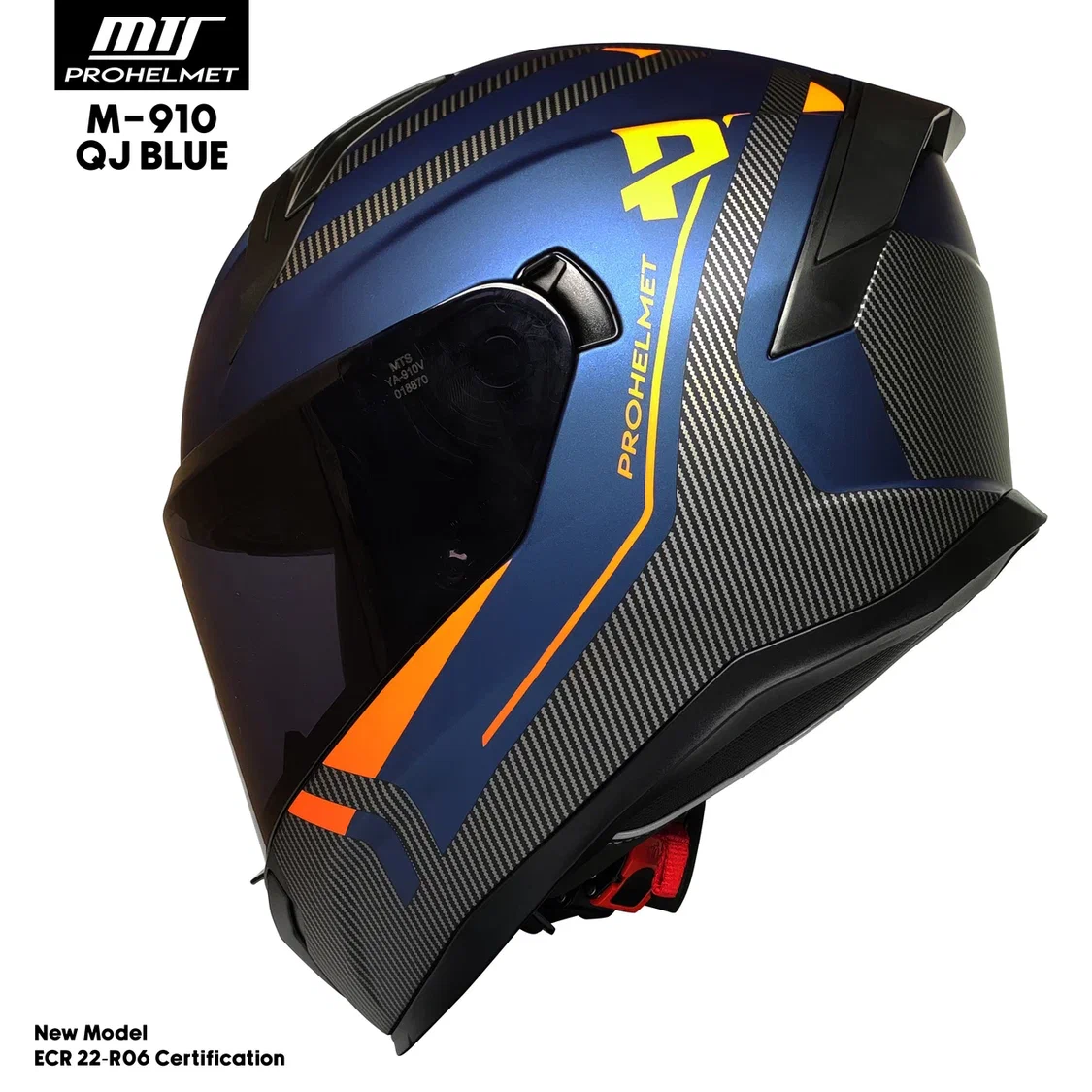 MTS 910 QJ MAT BLUE İÇTEN GÜNEŞ GÖZLÜKLÜ FULL FACE KASK