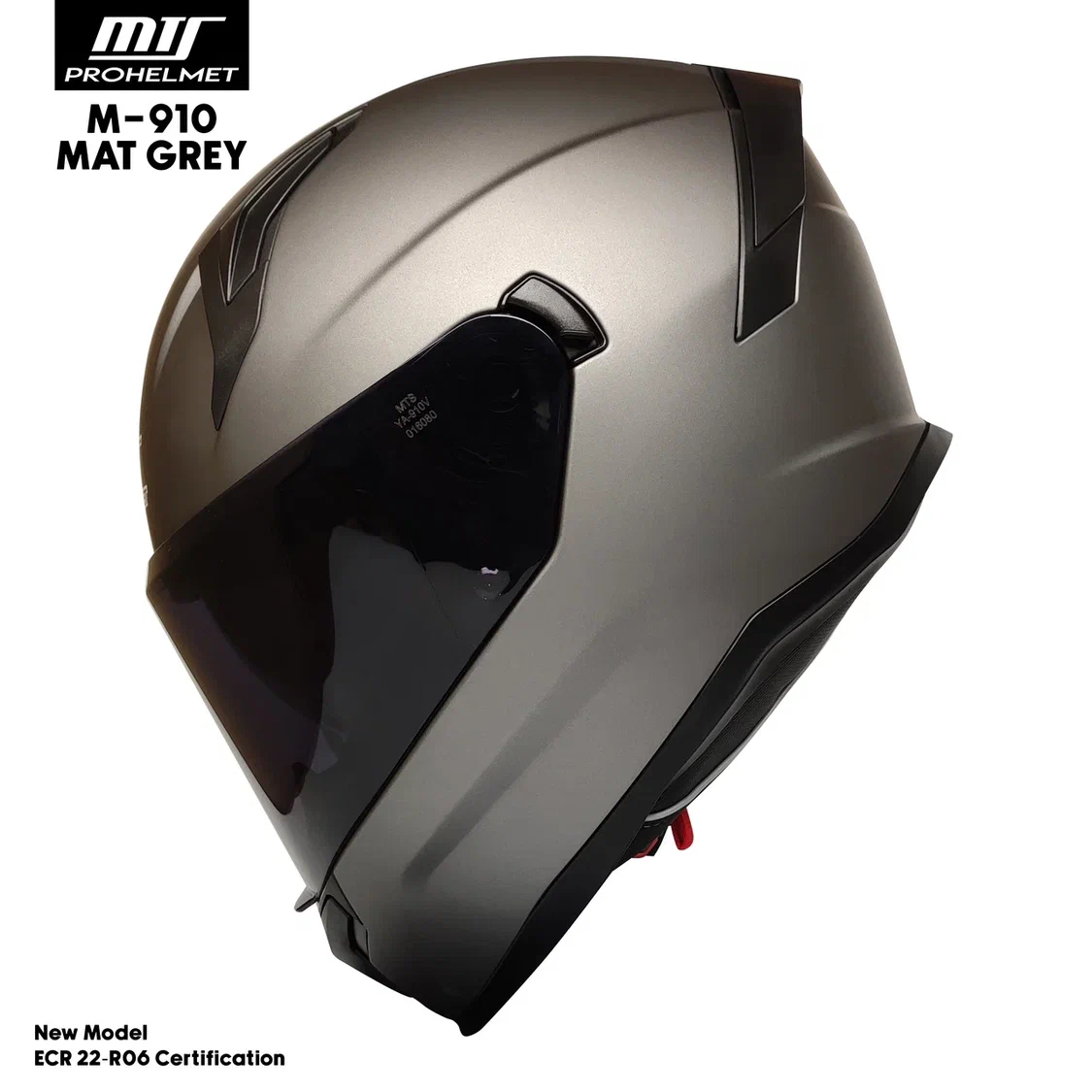 MTS 910 MAT GRAY İÇTEN GÜNEŞ GÖZLÜKLÜ FULL FACE KASK