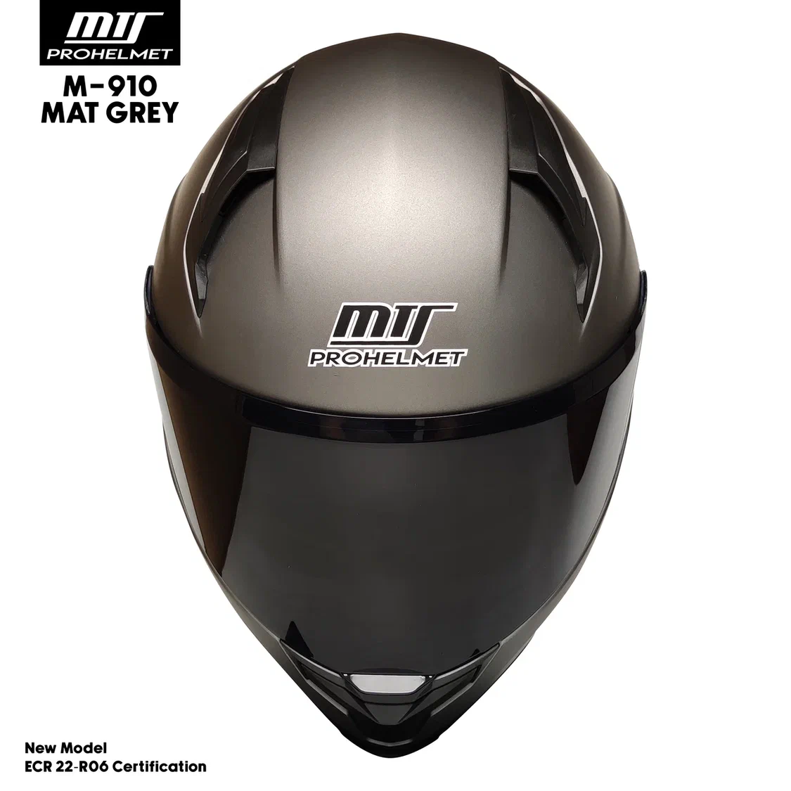 MTS 910 MAT GRAY İÇTEN GÜNEŞ GÖZLÜKLÜ FULL FACE KASK