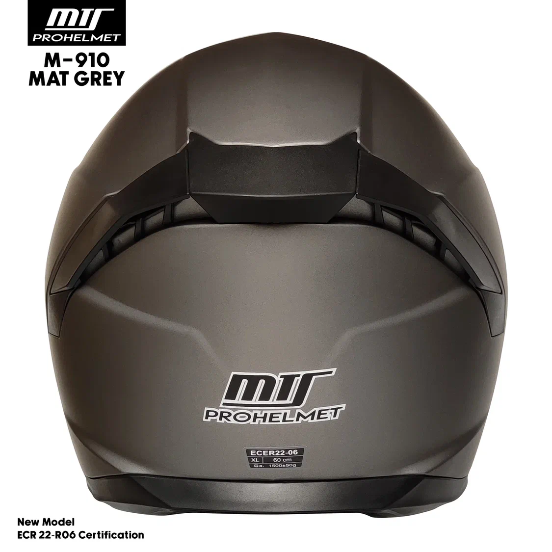 MTS 910 MAT GRAY İÇTEN GÜNEŞ GÖZLÜKLÜ FULL FACE KASK