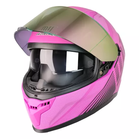 MTS 910 MAT FUCHSIA İÇTEN GÜNEŞ GÖZLÜKLÜ FULL FACE KASK